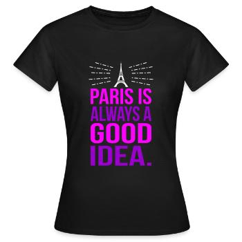 Paris - Women's T-Shirt - black - Front - AI Model Female 172 dark (172cm)