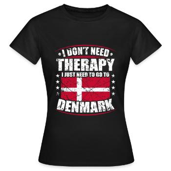 Danemark Danois Cadeau danois Copenhague - T-shirt Femme - noir - Devant - AI Model Female 172 dark (172cm)