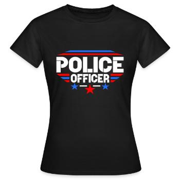 police - T-shirt Femme - noir - Devant - AI Model Female 172 dark (172cm)