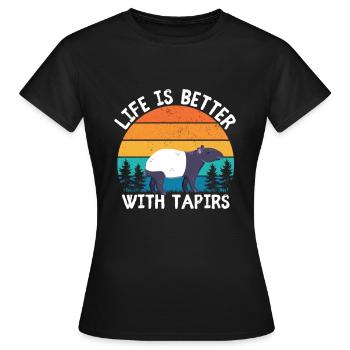 tapir - T-shirt Femme - noir - Devant - AI Model Female 172 dark (172cm)