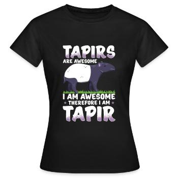 tapir - T-shirt Femme - noir - Devant - AI Model Female 172 dark (172cm)