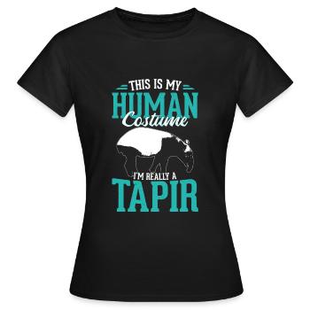 tapir - T-shirt Femme - noir - Devant - AI Model Female 172 dark (172cm)