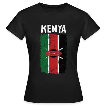 Kenya - T-shirt Femme - noir - Devant - AI Model Female 172 dark (172cm)