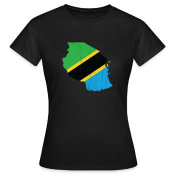Tanzanie - T-shirt Femme - noir - Devant - AI Model Female 172 dark (172cm)