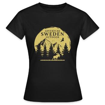 Schweden - Frauen T-Shirt - Schwarz - Vorne - AI Model Female 172 dark (172cm)