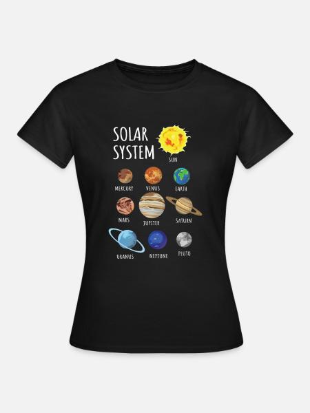 Universum Planeten - Frauen T-Shirt - Schwarz