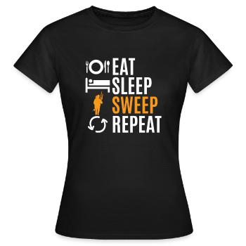 Schornsteinfeger - Frauen T-Shirt - Schwarz - Vorne - AI Model Female 172 dark (172cm)