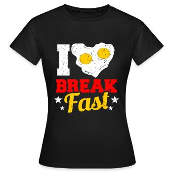 breakfast - Women's T-Shirt - black - Front - AI Model Female 172 dark (172cm)