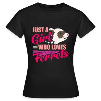 Frettchen - Frauen T-Shirt - Schwarz - Vorne - AI Model Female 172 dark (172cm)