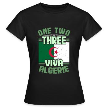 Algerien - Frauen T-Shirt - Schwarz - Vorne - AI Model Female 172 dark (172cm)