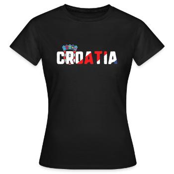 Croatie - T-shirt Femme - noir - Devant - AI Model Female 172 dark (172cm)