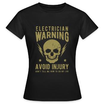 Électricien électricien - T-shirt Femme - noir - Devant - AI Model Female 172 dark (172cm)