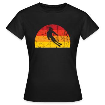 Le ski - T-shirt Femme - noir - Devant - AI Model Female 172 dark (172cm)