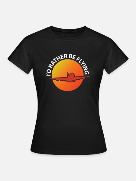 Flugzeug - Frauen T-Shirt - Schwarz