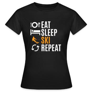 Le ski - T-shirt Femme - noir - Devant - AI Model Female 172 dark (172cm)