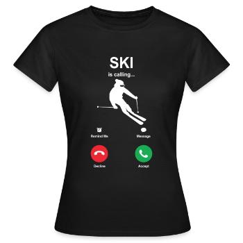Le ski - T-shirt Femme - noir - Devant - AI Model Female 172 dark (172cm)
