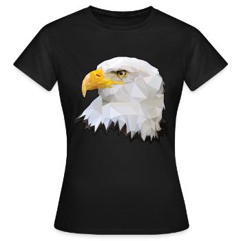 Polygone aigle à tête blanche - T-shirt Femme - noir - Devant - AI Model Female 172 dark (172cm)