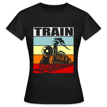 train - T-shirt Femme - noir - Devant - AI Model Female 172 dark (172cm)