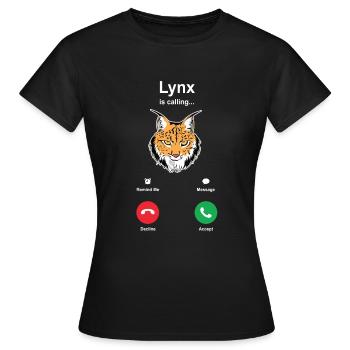 Luchs - Frauen T-Shirt - Schwarz - Vorne - AI Model Female 172 dark (172cm)