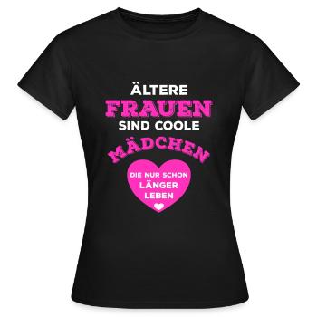 Les femmes plus âgées sont des filles cool qui vivent plus longtemps - T-shirt Femme - noir - Devant - AI Model Female 172 dark (172cm)