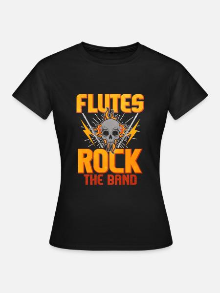 Flöte - Frauen T-Shirt - Schwarz