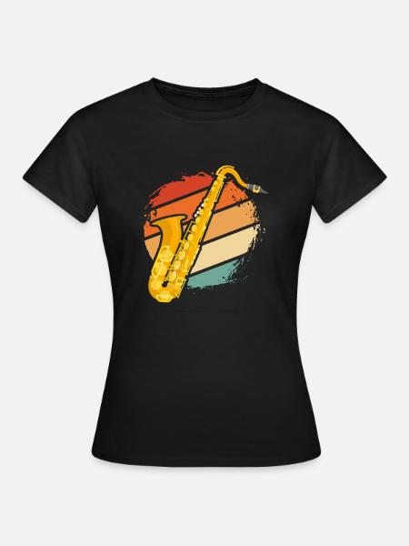 Saxophon - Frauen T-Shirt - Schwarz