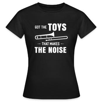 Posaune Trombone - Frauen T-Shirt - Schwarz - Vorne - AI Model Female 172 dark (172cm)