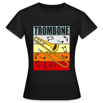 Trombone trombone - T-shirt Femme - noir - Devant - AI Model Female 172 dark (172cm)