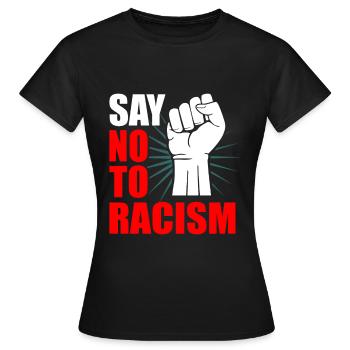 Anti-racisme - T-shirt Femme - noir - Devant - AI Model Female 172 dark (172cm)