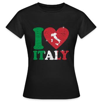 Italy - Women's T-Shirt - black - Front - AI Model Female 172 dark (172cm)
