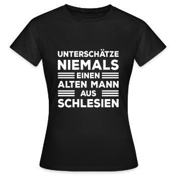 Schlesien Oberschlesien Opa Papa - Frauen T-Shirt - Schwarz - Vorne - AI Model Female 172 dark (172cm)
