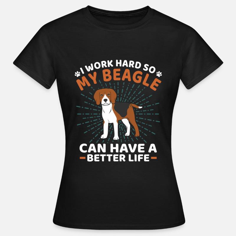 beagle - Dame-T-shirt - sort