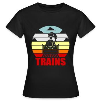 train - T-shirt Femme - noir - Devant - AI Model Female 172 dark (172cm)