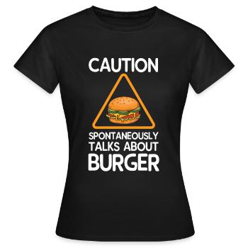 Burger - Frauen T-Shirt - Schwarz - Vorne - AI Model Female 172 dark (172cm)