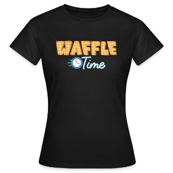 waffle - Women's T-Shirt - black - Front - AI Model Female 172 dark (172cm)