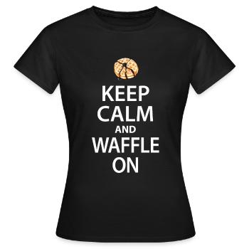 waffle - Women's T-Shirt - black - Front - AI Model Female 172 dark (172cm)