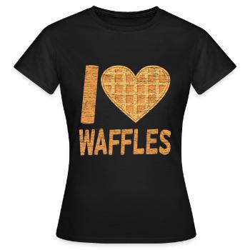 Waffelfrühstück Lieblingslebensmittel Geschenkidee - Frauen T-Shirt - Schwarz - Vorne - AI Model Female 172 dark (172cm)