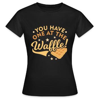 waffle - Women's T-Shirt - black - Front - AI Model Female 172 dark (172cm)