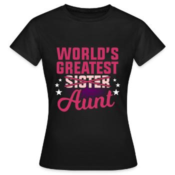 aunt - Women's T-Shirt - black - Front - AI Model Female 172 dark (172cm)