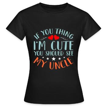 oncle - T-shirt Femme - noir - Devant - AI Model Female 172 dark (172cm)