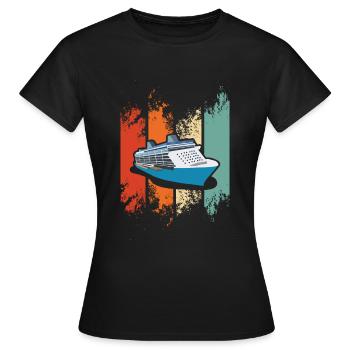 Bateau de croisière - T-shirt Femme - noir - Devant - AI Model Female 172 dark (172cm)