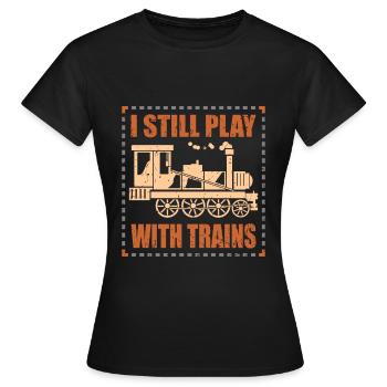 train - T-shirt Femme - noir - Devant - AI Model Female 172 dark (172cm)