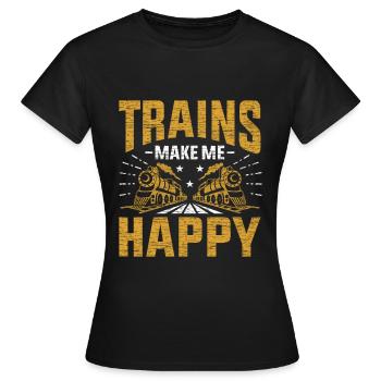 train - T-shirt Femme - noir - Devant - AI Model Female 172 dark (172cm)