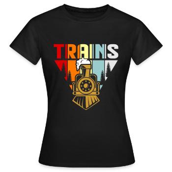 train - T-shirt Femme - noir - Devant - AI Model Female 172 dark (172cm)