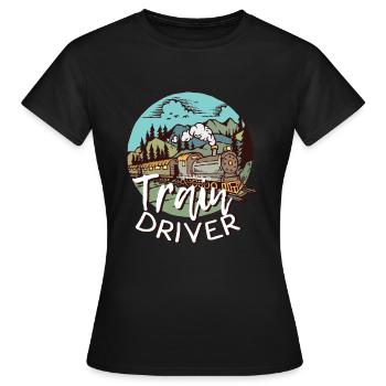 train - T-shirt Femme - noir - Devant - AI Model Female 172 dark (172cm)