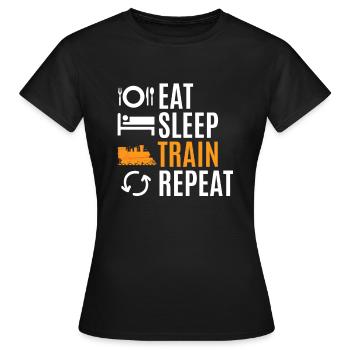 Train - T-shirt Femme - noir - Devant - AI Model Female 172 dark (172cm)