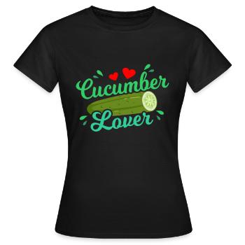 concombre - T-shirt Femme - noir - Devant - AI Model Female 172 dark (172cm)