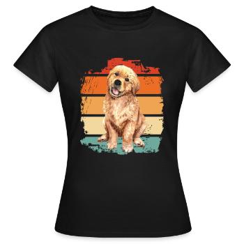 Golden retriever - Women's T-Shirt - black - Front - AI Model Female 172 dark (172cm)