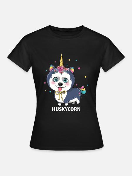 Husky Schlittenhunde - Frauen T-Shirt - Schwarz