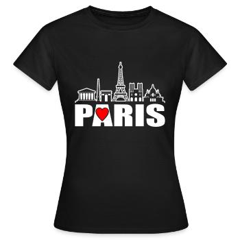 Paris - Women's T-Shirt - black - Front - AI Model Female 172 dark (172cm)